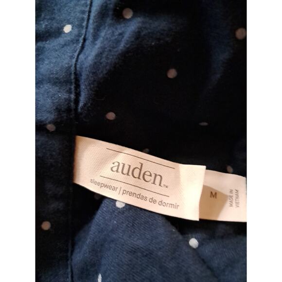 Auden Flannel Shirt And Shorts Sleepware Set Blue With White Polka Dots Medium - Picture 9 of 10